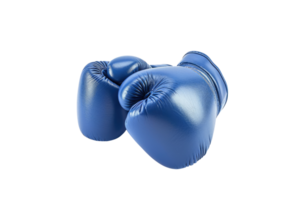 AI generated Blue boxing gloves isolated on transparent background png