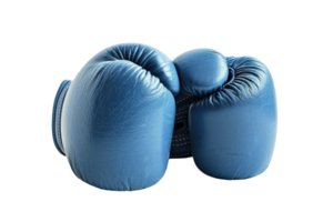 ai gerado azul boxe luvas isolado em transparente fundo png