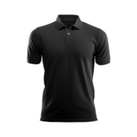 ai generado corto mangas negro polo camiseta aislado en transparente antecedentes png