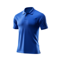 AI generated Short sleeves blue polo t-shirt isolated on transparent background png