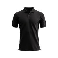 ai généré court manches noir polo T-shirt isolé sur transparent Contexte png