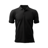 AI generated Short sleeves black polo t-shirt isolated on transparent background png