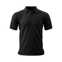 ai generado corto mangas negro polo camiseta aislado en transparente antecedentes png