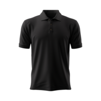 AI generated Short sleeves black polo t-shirt isolated on transparent background png