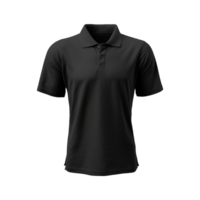 ai généré court manches noir polo T-shirt isolé sur transparent Contexte png