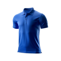 AI generated Short sleeves blue polo t-shirt isolated on transparent background png