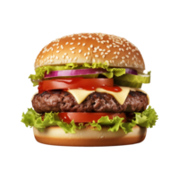 ai gegenereerd vers hamburger geïsoleerd Aan transparant achtergrond PNG