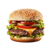 AI generated Fresh burger isolated on transparent background png