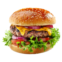 ai gerado fresco hamburguer isolado em transparente fundo png