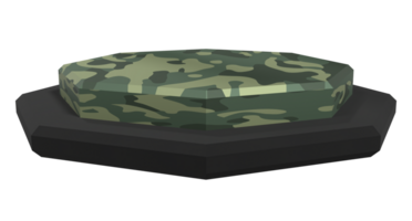 Podium with camouflage texture. 3D military product display stand. Product display for presentation and promotion. 3D Rendering png