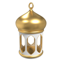 dourado lanterna. árabe lâmpada. 3d lanterna. decoração para Ramadã kareem, eid mubarak, islâmico Novo ano. 3d Renderização ilustração png