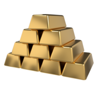 Gold bars. Stacks of gold bars. 3D rendering illustration of gold bars. Business financial banking concept png