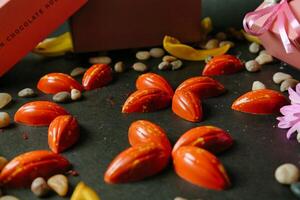 Close-Up of Assorted Nuts on Table photo