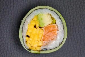 Green Bowl Filled With Assorted Types of Food photo