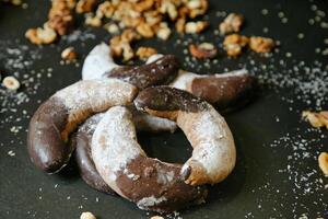 Two Pretzels on Table photo