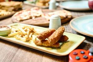 Close Up of a Delicious Plate of Food on a Table photo