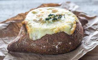 Cheesy stuffed bread photo