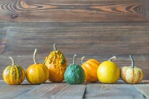 Ornamental pumpkins set photo