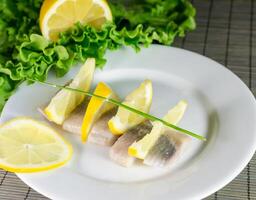 Herring filet closeup photo