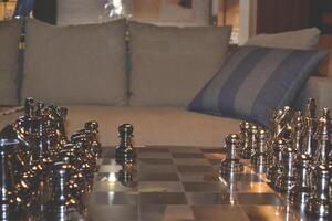 Beautiful chess in a luxury interior. photo