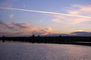 A beautiful sunset at lake. photo