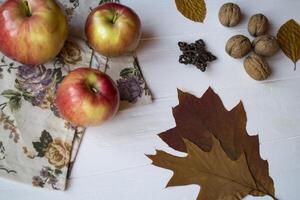 Autumn still life. Fall flat lay. photo