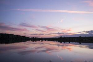 A beautiful sunset at lake. photo