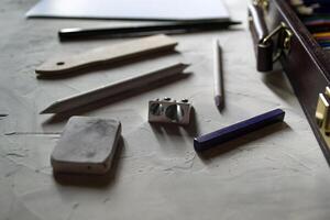 A set of artist's tools, for drawing. photo