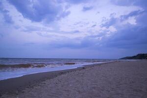 Summer seascape. Nobody at coastline. photo