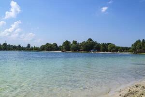 Beautiful blue lake. Summer landscape. The beauty of nature. photo