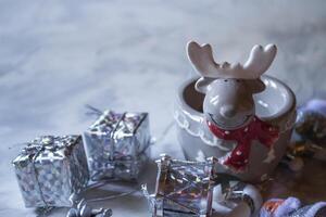 Christmas background. XMAS decorations, close up. Winter still life. photo