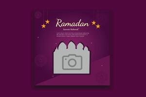 Ramadán bandera diseño social medios de comunicación enviar vector