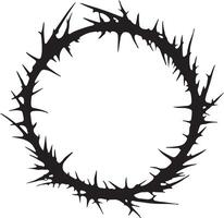 Only thorn circle wreath outline vector