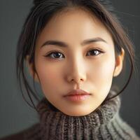 AI generated Portrait of woman with captivating beauty. photo