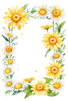 AI generated daisy  frame on transparent background png