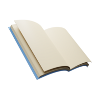 3d render opened book illustration on transparent background png