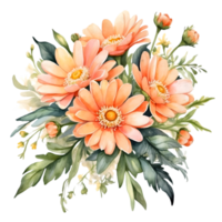 ai genererad orange daisy på en png