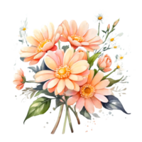 AI generated orange daisy  on a png