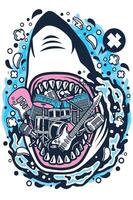 tiburón rock Arte vector