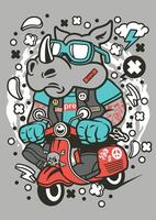 Rhino Scooterist  art vector