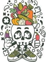 Vegetable Skull Head vector