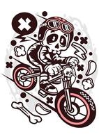 Skull Downhill art vector