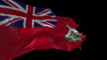 3d animation de le nationale drapeau de Bermudes agitant dans le vent. video