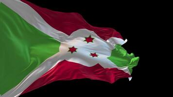 3d Animation von das National Flagge von Burundi winken im das Wind. video