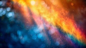 AI generated Bright Rainbow Shining in Rain photo