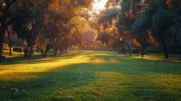 ai generado Dom brillante mediante arboles en parque foto