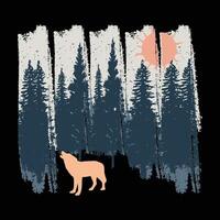 Wolf Tshirt design vector