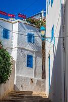 calle en la ciudad de sidi bou said, túnez foto