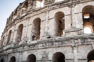 el jem Coliseo restos en Túnez luchando gladiador foto