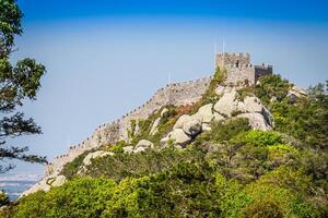 View of the Moors Castle in Sintra, Portugal photo